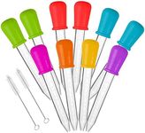 ALINK 10-Pack Liquid Droppers - Assorted Colors - Food Safe and Premium Quality Material - Medicine Dropper, Plastic Pipette - Home, School Laboratories - Art, Science, Gummy Making, Oil, Water