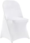 VEVOR White Stretch Spandex Chair Covers - 30 PCS, Folding Kitchen Chairs Cover, Universal Washable Slipcovers Protector, Removable Chair Seat Covers, for Wedding Party Dining Room Banquet Event