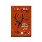 JP's Parcels Tin Signs Man Cave Décor - Metal Sign 12 x 8 in. Hunting Season is Now Open