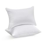 Oubonun 12 x 20 Throw Pillow Inserts, Firm and Fluffy Decorative Square Pillows for Couch Bed Sofa with Soft Cotton Cover White Cushion with Down Alternative Pack of 2