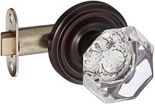 Emtek 8100-OT-US10B Old Town Clear Crystal Passage Hall/Closet Door Knob, Regular Rosette, Oil Rubbed Bronze