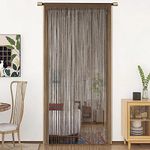 HSYLYM String Door Curtain Window Decorations Room Divider Room Decorations Single Curtain for Window,W35"xL79",Brown