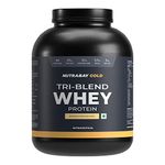 Nutrabay Gold Tri Blend Whey Protein Powder - 2kg, Mango Milkshake | 25g Protein, 5.5g BCAA | Concentrate, Isolate, Hydrolyzed Protein | Muscle Growth & Recovery | Gym Supplement for Men & Women