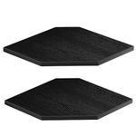 JJL Corner Shelf Wall Mount, Set of 2 Floating Corner Shelves with Wire Hole Used for Wall Storage Such as Security Camera,Wall Shelf for House décor,Room Decorations(16.7in Black)