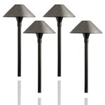 Kichler Showscape Collection #28304; 3-Watt Low Voltage 12Volts, Showscape Hammered Cone Path Light for LED Bulb, Olde Bronze for Walkway, Garden, Patio, Hotel, Commercial, Residencial (4 Pack)