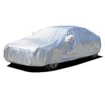 AEGIS A+ Total Protect Car Cover for Audi A3 | Anti Dust, 100% Water Resistant, Custom Fit, Multi-Layered, Elastic Grip, Buckle Hook with Mirror Pocket | (Silver)