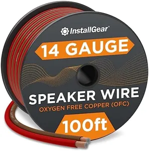 InstallGear 14 Gauge Wire AWG Speaker Wire (100ft - Red/Black) | Speaker Cable for Car Speakers Stereos, Home Theater Speakers, Surround Sound, Radio, Automotive Wire, Outdoor | Speaker Wire 14 Gauge