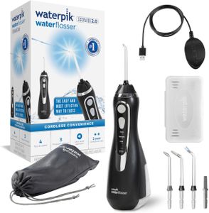 Waterpik Cordless Water Flosser – Black, Portable Oral Irrigator