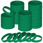 NAHRMY 60PCS Silicone Wristbands Rubber Bracelets, Elastic Silicone Wristband Bracelet for Sports Teams Party Women Men Adult Teens Teacher Student Gifts Green