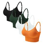 Comfy Sleep Bra for Women Cami Lounge Bra Wirefree Padded Bralettes Longline Pack of 4(mix2,S-M)