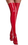 Aivtalk Glossy Tight High Stockings Sexy Hold-ups Stockings Overknees with Silicone Tape Tight Stocks Clubwear Red 4 L