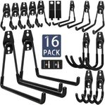 KOFANI Steel Garage Storage Hooks-16 Pack Black Heavy Duty Wall Mount Hooks