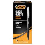 BIC Glide Black Retractable Ballpoint Pens, Medium Point (1.0 mm), 12-Count Pack, Ultra Smooth Writing Black Pens