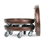 Kaoolaa Plant Caddy 16 Inches Heavy Duty Plant Stand with Lockable Wheels, Support 260 Lbs Plants, Indoor and Outdoor Flowerpot Tray (3pcs) (16, Matte Bronze)