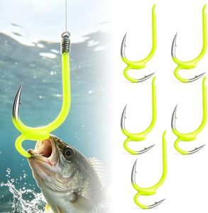 50PCS Classic Double Fishing Hooks,2026 New Open Shank Anti-Escape Fishing Accessories, Hook Angler Gift for Saltwater and Freshwater (Yellow, 50pcs, Small)