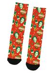 Elf The Movie Buddy OMG! Santa! I Know Him! Sublimation Mid-Calf Crew Socks, Red, One Size