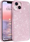 VENINGO iPhone 14 Case, Slim Glitter Bling Sparkly Women Girls Girly Soft Shockproof Protective Cute Phone Cases Cover for iPhone 14 6.1 inch,Pink