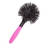 Hair Brush,Ball Blowdry Hair Brush, 3D Bomb Curl Hairbrush Styling Salon Round Hair Curling Curler Comb Hair Tool for Making Curly Hair Sphere,Thermal, Large(Pink-Black)