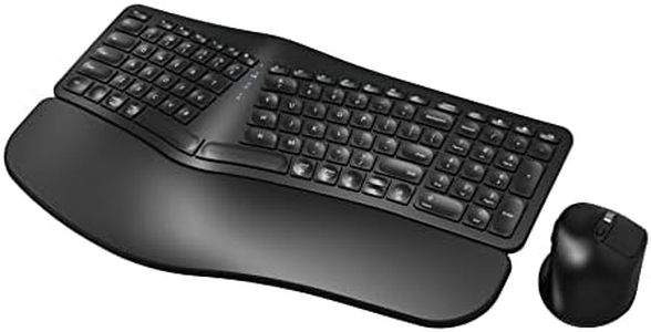 MK960 Ergonomic Wireless Keyboard Mouse Combo, Bluetooth/2.4G Split Design Keyboard with Palm Rest and 4 Level DPI Adjustable Wireless Mouse, Multi-Device, Rechargeable, for Windows/Mac/Android