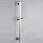 Aquieen Shower Sliding Rail, Shower Rod Variable with Height and Angle Adjustable Mounting Brackets Suitable for 1/2 G Connector, 660 mm (Square)