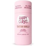 HAPPY CURVES Whole Body Aluminum-Free Deodorant for Women - Long Lasting Invisible Layer of Protection, Sweat Control, Feminine Deodorant for Sensitive Skin and Private Parts (75 g (Pack of 1), Tahitian Vanilla)
