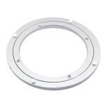 INDUSCAN Aluminium Alloy Round Rotating Turntable Lazy Susan Bearing Table Hardware, 12-inch (Silver White)