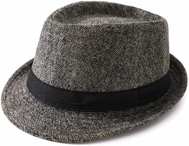 Jnxuoq Short Brim Fedora Hat for Women & Men Classic Bowler and Gangster Style Wide Brim Felt Hats Vintage Black Top Hat with Adjustable Inner Band for Daily Casual Wedding, Party and Travel Green