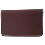 Leather Top Stub Chequebook Cover Wallet, Burgundy