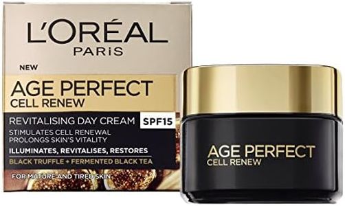 Skin Expert L'Oreal Paris Age Perfect Cell Renew Revitalising Day Cream SPF 15 for Mature Skin 50 ml, (Pack of 1)