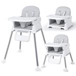 Bellababy High Chair, Adjustable Convertible 3 in 1 Baby Highchair, Booster seat, Toddler Chair Compact/Light Weight/Portable/Easy to Clean