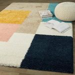 GEM CARPETS Modern Soft Shaggy Rugs Fluffy Home Decorative Carpet for Living Room 2-inch Thick Carpet, Home Decor Shaggy Carpet (Multicolour,4X6 FEET)