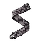 D'Addario Auto Lock Guitar Strap - Acoustic & Electric Guitar Accessories - Easy to Use Auto Locking Guitar Straps - Uses Existing Guitar Strap Buttons - Padded - Black/Silver