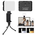 LED Video Light, Rechargeable 2500mAh Video Conference Lighting Kit Bicolor Dimmable Camera Light Portable Photo Light with Desktop Tripod LED Fill Lamp for Live Broadcast Photography Vlog