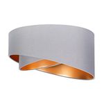 Modern Grey and Gold Double Layer Easy Fit Living Room Bedroom Ceiling Pendant Light Shade