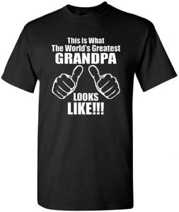 City Shirts This Is What The World's Greatest Grandpa Looks Like Adult Black T-shirt Tee (Small, Black)