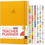 Clever Fox Teacher Planner – School Year Planner with Calendars & Lesson Plans – Teacher Plan Book for Classroom & Homeschool Organization - Undated, A5 Size, Hardcover (Amber Yellow)