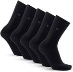 Giovici Bamboo Socks 5 Pack For Men & Women, Super Soft & Breathable, Stay Fresh Extra Comfort Bamboo Black Socks, Non-Constricting (UK, Numeric, 8, 12, Regular, Regular, Black)