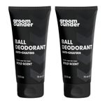 Groom Under, Anti-Chafing Men's Ball Deodorant, Protects Against Sweat, Odour & Irritation, Groin Care Moisturiser, Soothing Aloe Vera, 75ml (2-Pack)