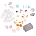 Lori Dolls – Hotel Accessories for Mini Dolls – Clothes, Food & Travel Accessories – Playset for 6-inch Dolls – Toys for Kids – Luxury Room Service Set – 3 Years +