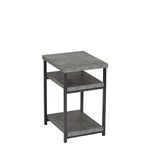Household Essentials 8097-1 Side/End Table with Shelf for Storage, Faux Slate Concrete