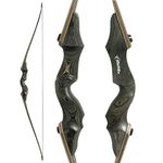 Black Hunter Archery Takedown Recurve Bow American Longbow Adult Right Hand Hunting Wood Bow 60",30-60lbs Target Practice (30)