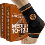 Treat My Feet Compression Ankle Brace with Silicone Ankle Support and Copper - Plantar Fasciitis Brace for Foot Pain & Achilles Tendonitis Relief - Ankle Brace for Women & Men - Medium Size