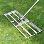 Scalebeard Lawn Leveling Rake-7 FT Level Lawn Tool / Soil Lawn Rake Stainless Steel Leveling Rake Landscape Rake with Handle for Garden Backyard Golf/Lawn（7FT, 30 x 10IN）