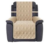 Ameritex Waterproof Nonslip Recliner Cover Stay in Place, Dog Chair Cover Furniture Protector, Ideal Recliner Slipcovers for Pets and Kids (23", Beige)