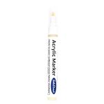 SolaDirect White Permanent Marker Pen, Bullet Tip 2.5 mm Point, Acrylic Paint Based, Multi-Surface, Work on Stone, Wood, Leather, Fabric, Plastic, Rubber, Glass, Cardboard