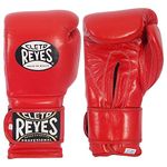 Cleto Reyes Hook and Loop Leather Training Boxing Gloves - 16 oz - Red