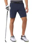 Outdoor Ventures Men's Golf Shorts 9'' UPF 50+ Bermuda Shorts 4-Way Stretch Lightweight Quick-Drying Shorts with 3 Tee-Holders and 4 Pockets for Golfing Navy Blue 34