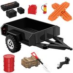 GLOBACT 1/18 RC Trailer with Hitch RC Crawler Accessories for TRX4M Defender 1/18 RC Crawler Upgrade