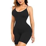 Gotoly Bodysuit Shapewear for Women Full Body Shaper Seamless Tummy Control Mid-Thigh Slimmer Black