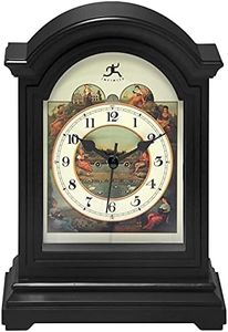 Infinity Instruments Horloge de Table en Plastique Noir de 22,9 x 15,2 cm - Mini décoration de Table de Bureau - Décoration Vintage pour Salon
